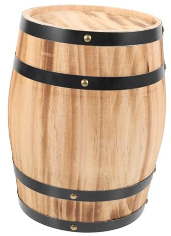 Botte di Legno Decorativa Vino, Piccolo Barile in Legno Marrone | Festival Birra Decor, Stile Vintage Realistico per Esposizione Artistica e Uso Personale