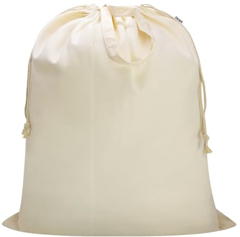 Canvas Laundry Bag Extra Large Heavy Duty Storage Bag 40W x 35H,XXL Beige | for Laundromat/Commercial Use,Thick Canvas Fabric, with Handles & Drawstring Closure, Washable Clothes Sack, 1 Pack