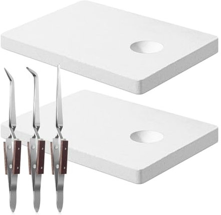 Yindhgdr Kit per Saldatura di Gioielli da 5 Pezzi 2 Piastre di Saldatura In Ceramica Piastra di Saldatura con Scanalature Rotonde 3 Pinzette A Bloccaggio Inverso