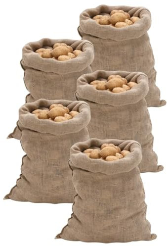 Rantry Jutesäckar 5 st 60 x 105 cm 100 % jute 220 gsm, jutesäckar, jutepåsar, jutepåsar för Pflanzwerk