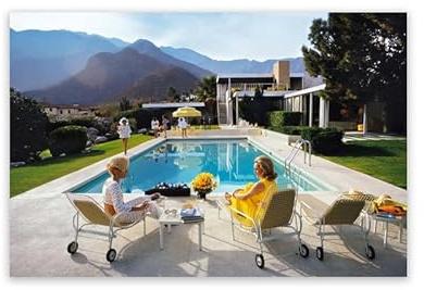 ASEXCE OLGNBY Slim Aarons Fotografía Carteles y Grabados Arte de Pared Moderno Piscina Lienzo Pintura Cuadros Estéticos para la Decoración del Hogar 50x70cmx1 Sin marco