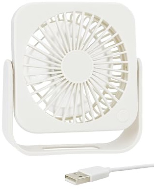 Genérico Ventilador de sobre mesa USB, Mini ventilador USB de diseño minimalista, Ideal para oficina, Tele trabajo, Casa, Estudiar, Camping, Caravanas, permite girar 360°, conetado por USB.