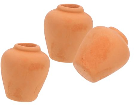 ibasenice 3 Piezas Mini Macetas de Cerámica Roja Macetas Pequeñas para Suculentas Decoración de Oficina para Cactus y Hierbas Clásico y Portátil
