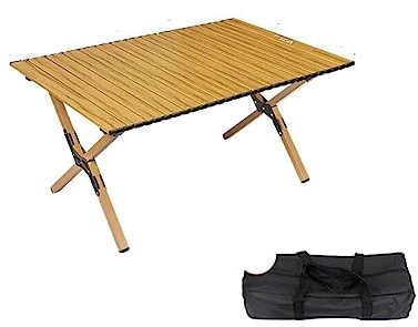 Tavolo da pranzo pieghevole pelliccia di viaggio a scomparsa per turisti retrattili in lega in alluminio Campeggio tavolo pieghevole portatile da picnic bbq tavoli da esterno (colore: marrone 90 cm)