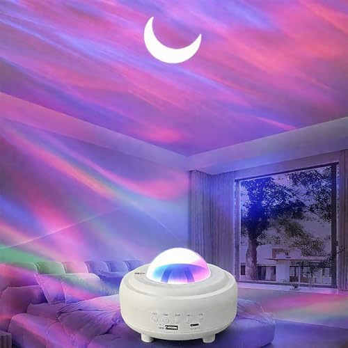 AVEKI Star Projector for Bedroom, Moon Galaxy Projector Built-in Bluetooth Speaker, Ceiling LED Aurora Projectors，Room Decor Aesthetic, Christmas Birthday Gifts for Kids, Adults, Teens (White)