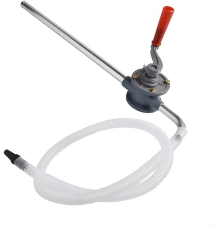 GLFLOW Aluminum Hand Crank Pump for Oil Diesel Transfer Adjustable Tube Length 65cm Hose Self Priming Manual Rotary Liquid Extractor Tool