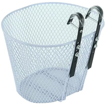 Oshhni Cesta Delantera para Bicicleta, Organizador para Colgar en el Manillar Delantero de Bicicleta, con Ganchos para Equipaje de Viaje, Bicicletas de, Blanco