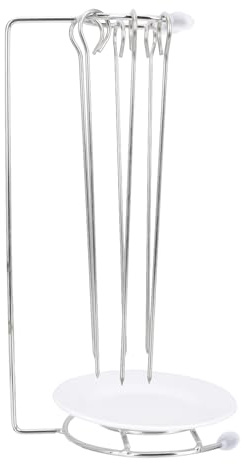 ifundom Soporte Colgante para Brochetas de Barbacoa de Acero Inoxidable con Pinchos para Kebab Accesorio Resistente y Práctico para Utensilios de Barbacoa y Cocina al Aire