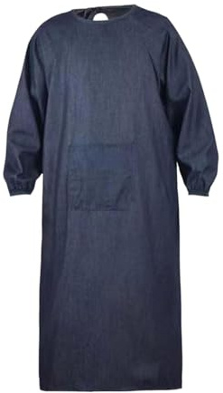 Harilla Grembiule da saldatura, camice in denim, multiuso, a maniche lunghe, abbigliamento da lavoro per verniciatura, forgiatura, lavorazione del legno, Lunghezza 120 Cm