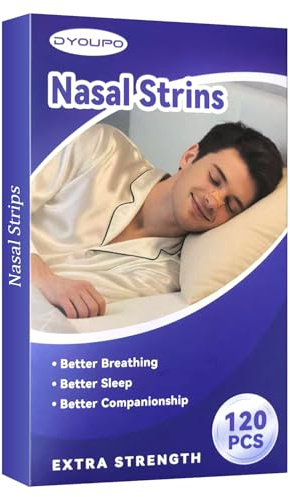 120 Pcs Tiras Nasales Antironquidos, Nasal Strips Parches Nasales Para Evitar Ronquidos, Tiras Nasales Anti Ronquidos para una Mejor Respiración al Dormir y Hacer Deporte