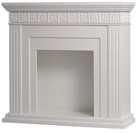 Manteau de cheminée Cadre de cheminée décoratif noir/blanc, cadre en bois bouleau massif(Blanc)