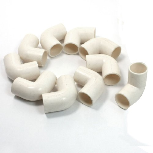 sourcing map Verbindungsrohrwinkel, 10 Stück, 16mm ID, Grad, PVC, Weiß