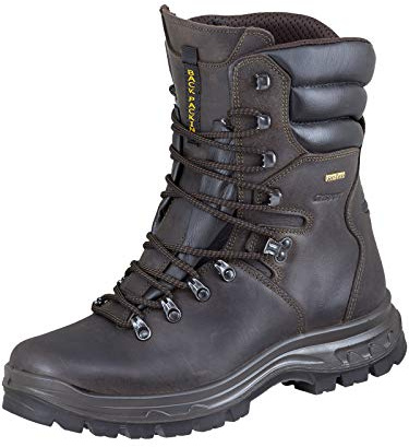 Grisport® Jaktstövlar för män av kohud med högt skaft, vandringssko, vattentäta och ventilerande trekkingskor, jaktskor, utomhusskor, bergsskor, Grön oliv, 40 EU