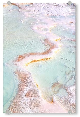 artboxONE Acrylglasbild 150x100 cm Natur Teal Pink Beach and Sand Bild hinter Acrylglas - Bild Beach Meer Ocean
