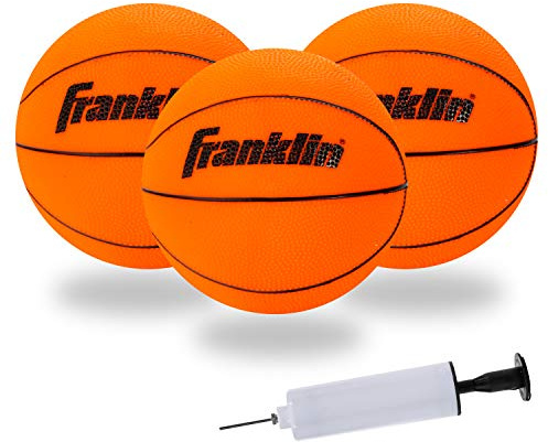 Franklin Sports Indoor Mini Basketballs - 3 Pack - Slam Dunk Approved - Indoor Game Room Replacement Basketballs - Pump Included