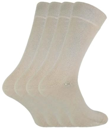 Sock Snob - 4 Pairs Bamboo Finely Knit Thin Super Soft Suit Socks for Men & Women (as8, numeric, numeric_6, numeric_11, regular, regular, Natural)