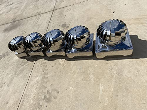 Fumaiolo Comignolo Canna Fumaria Camino Cappello Testa Girevole Base Quadrata In Acciaio Inox attacco maschio (CM 42 X 42)