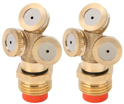 Duokon Tete de Pulverisation de Brumisation de Buses D'atomisation, Tete de Buse D'irrigation 3 Trous G 1/2 avec Filtrante pour Jardin Cour Cuisine Pelouse Plante Fleur