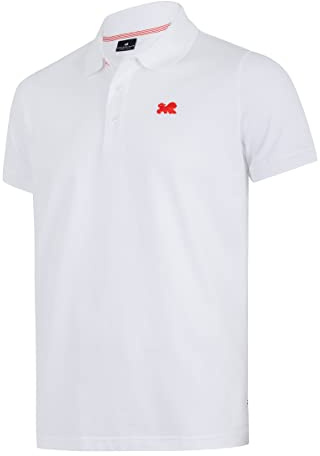 Athletic Club - Polo avec Lion, Polo à Manches Courtes, Homme, Blanc, S