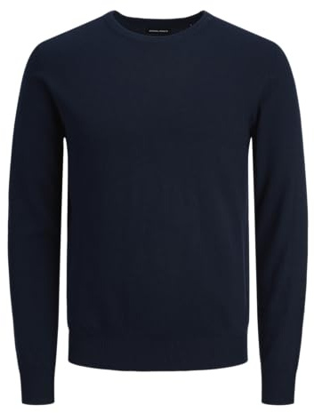 JACK&JONES Men's JJEEMIL Knit Crew Neck NOOS, Navy Blazer, XL