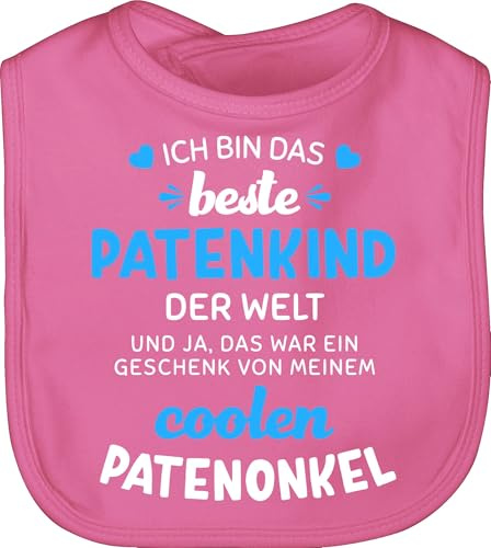 Shirtracer - Baby Lätzchen - Patenonkel - Ich bin das beste Patenkind der Welt weiß/blau