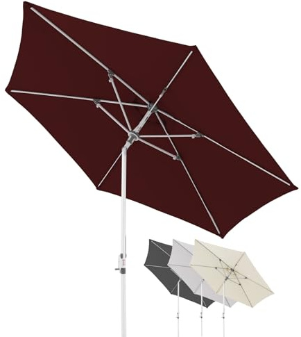 Doppler Sonnenschirm AluPro Neo Kurbel 305cm I 6-eckiger Sonnenschirm für Balkon & Terrasse I Schirm knickbar I Öffnen & Schließen durch Kurbel I Höhenverstellbar