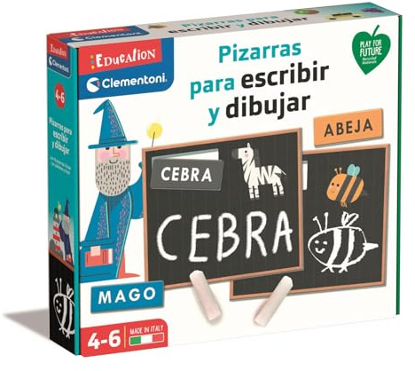Clementoni - Pizarras para Escribir y Dibujar, Juego Educativo alfabetos y Caligrafía, Juguete en Español a Partir de 4 años, 55458