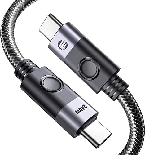 ORICO Cable USB C a USB C, USB C 3.2 Gen2x2 Cable 3.3ft, con transferencia de datos de 20 Gbps, soporte 4K@60HZ y carga de 240 W compatible con Thunderbolt 3 Tipo C 0.5m