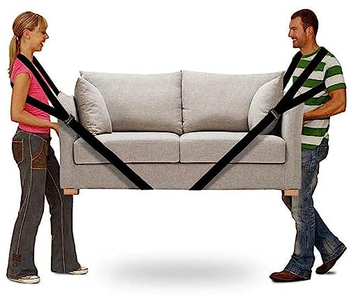 Moving Straps, 2-Person Lifting Straps for Moving Furniture, Lifting and Moving System Shoulder Belt for Carry Heavy Furniture, Appliances, Mattresses, Lift Heavy Objects up to 800 lbs(Black)