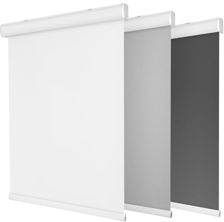 Allesin 100% Blackout Cordless Roller Shades for Windows, Free-Stop Shades, Thermal Insulated, UV Protection, Waterproof Fabric, Easy to Install for Home, Office, Bathroom (White 45 x 72)