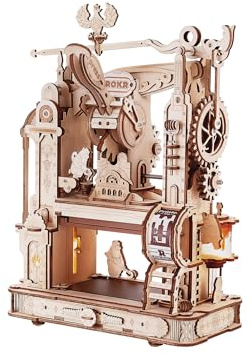 ROKR 3D Puzzle for Adults, Wooden Puzzles Classic Printing Press Model Building Kits, DIY Wood Crafts Cool Toys for Birthday, STEM Hobbies for Women Men (LK602)