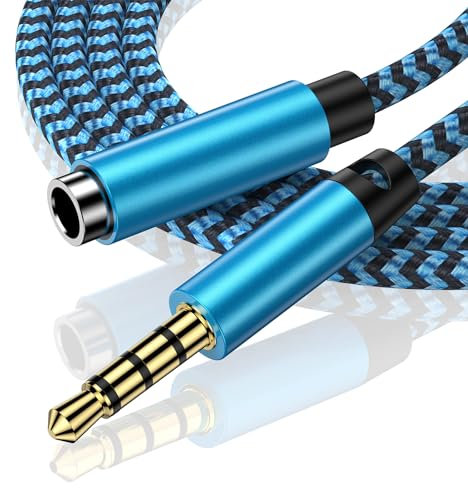 Klinke Verlängerung 1.8M Audio Aux Verlängerungskabel, Aux Kabel Kopfhörer Verlängerungskabel 3.5mm Stereo Stecker Auf Buchse Klinken Adapter Kabel für Kopfhörer Smartphones,Autoradios,Media-Player