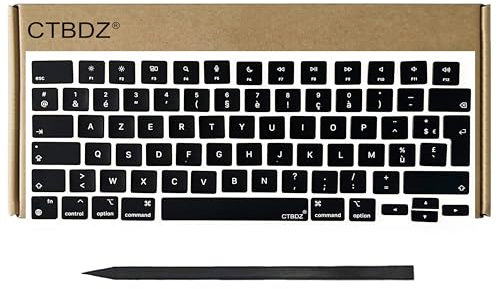 CTBDZ Capuchons De Touches De Clavier Azerty Français Rechange pour MacBook Pro 14'' 16'' M2 M3 Pro A2779 A2780 A2918 A2992 A2991,pour MacBook Air M2 M3 13'' 15'' A2681 A2941 A3113 A3114 2022-2024