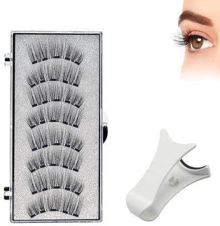 Horuili® Ciglia Finte Magnetiche Con Applicatore, Doppie, 3D, Riutilizzabili, Senza Eyeliner, Impermeabili