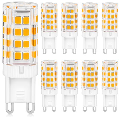 YIIFELL G9 LED Lampe, 5W Ersatz Für 30W-40W Halogenlampe, 500LM, Kein Flackern, Nicht Dimmbar, 360° Abstrahlwinkel, AC 220-240V, Warmweiß, 8er Set