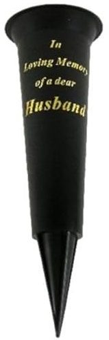 Vase commémoratif spécial pour tombe - Vase à pointes pour tombe - Support de fleurs en plastique avec pique, (1, mari)