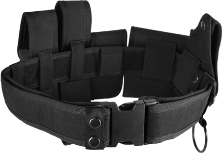 Solinder Verstellbarer, robuster 6-in-1-Utility-Gürtel, Schnellverschlussgürtel für Strafverfolgungsbehörden mit Tasche für die Sicherheit der Polizei