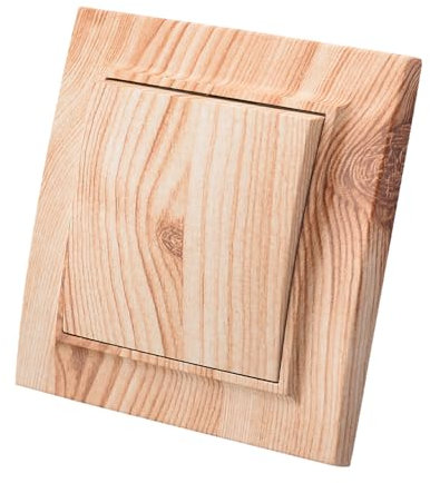 Interrupteur simple allumage,interrupteur mural Grain de bois blanc 1 voie,interrupteur mécanique mural 86 mm, interrupteur standard 10 Amp, 250 V