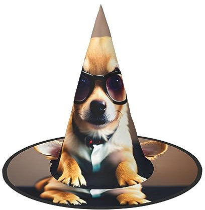MDATT 2 Stück Oxford Stoff Faltbares Design Frauen Chihuahua Hund Brille Hexen Kostüm Zubehör für Halloween Party