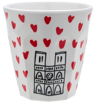 Petit Jour Melamine Tumbler – Bicchiere in vetro timbale per bambini, stoviglie NOTRE-DAME PICTO – 220 ml – Lavabile in lavatrice