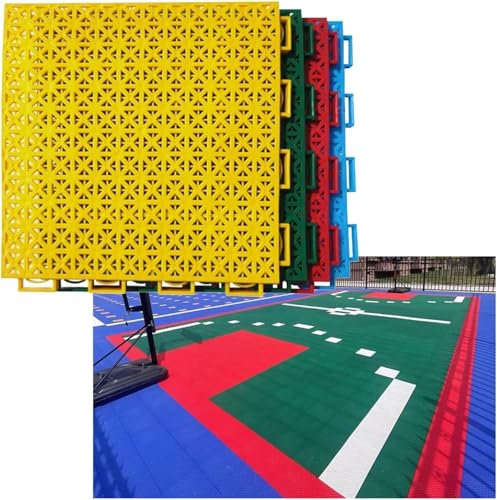 ININOSNP Alta qualità Antiscivolo Pavimentazione for campi da Basket all'aperto, tappetini modulari ad Incastro Antiscivolo e Resistenti all'Usura, Facili da installare(Gray)