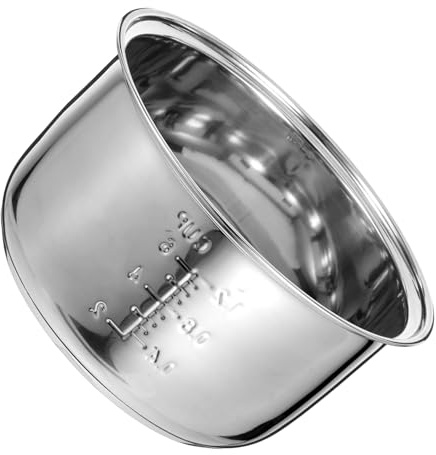 Pentola Interna per Cuociriso in Acciaio Inox Argento 3l | Rivestimento Antiaderente, Distribuzione Uniforme del Calore, Adatta per Casa e Ufficio