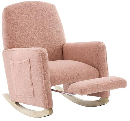 Silla Mecedora de Tela con reposapiés, sillón Supersuave para salón, Silla de Lactancia, habitación de bebé, Silla de Lectura, cómoda para Dormitorio, balcón, habitación Infantil
