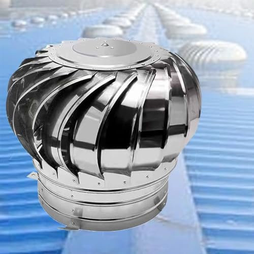 IMUNKT Tetto Copertura Camino Rotante, Cappello Eolico, Comignolo Girevole Acciaio Inox, per Estrazione di Fumi, Ø110mm 160mm 200mm 300mm(250mm/10in)