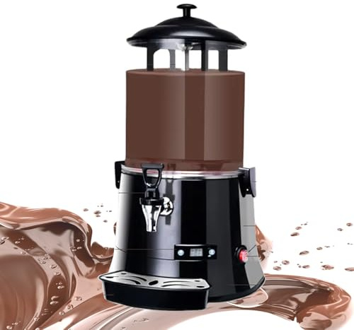 guoyjmm Machine à Chocolat Chaud, 5/10 L, Chauffe-Chocolat et Mélangeur, Distributeur de Boissons Chaudes à Température Réglable pour Chocolat, Café, Lait et Thé,Black-10L