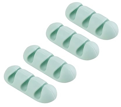 Lurrose Organisateur de Câbles en Silicone 6pcs Double Fente pour Bureau, Fixation sur Surfaces Lisses, Support de Rangement pour Fil, Gestion des Câbles Couleur Aléatoire