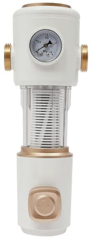 Susoso Filtro de sedimentos, filtro de retrolavado, tamaño de rosca 2,54 cm, instalación flexible de 360°, precisión de filtración, 40 μm, alta capacidad de flujo para una presión de agua de 0,1 – 0,8