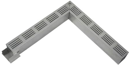 MD technic Alu-Slimline Eckelement 50cm 50cm Silber eloxiert rostfrei | Alu-Slimline, rostfrei und silber eloxiert, flache Rinne für Terrasse und Garten