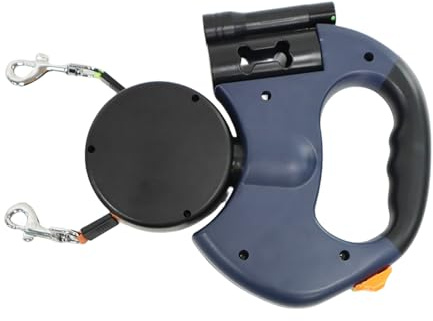 Laisse pour Chien - Laisse Chien Enrouleur | Longe Rétractable pour Deux Animaux | Double Longe pour 2 Toutous | Plomb De Toutou Double Rotatif