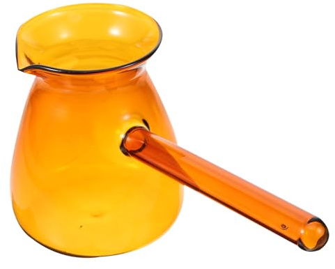 Ciieeo Bollitore Vetro Borosilicato con Laterale Antiscottatura per Latte e Turco Versatile per Riscaldare Bevande e Salse Cucina